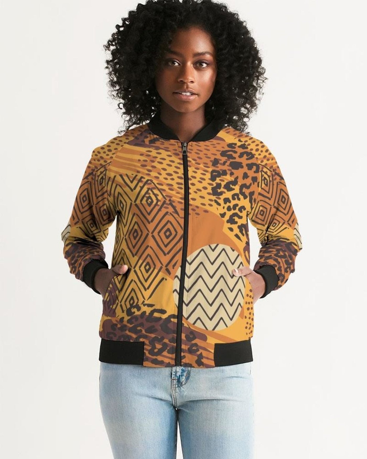 Womens Jackets Brown Autumn Style Bomber Jacket - Bombers