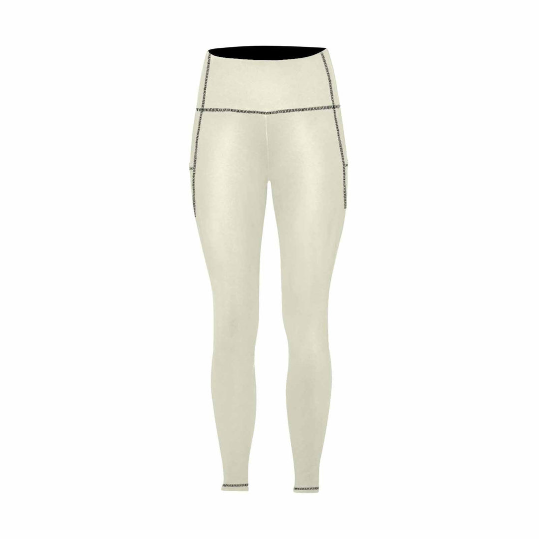 Womens Leggings with Pockets - Fitness Pants / Beige - Womens | Leggings