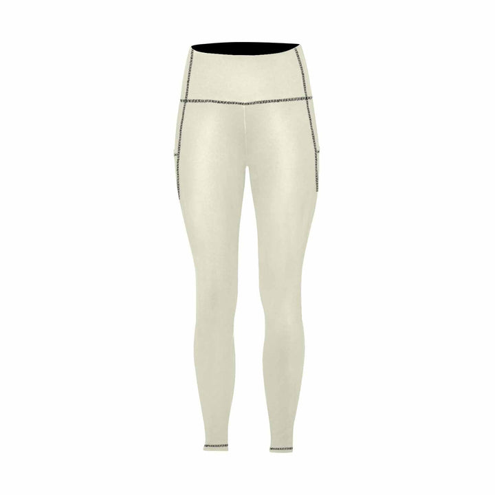 Womens Leggings with Pockets - Fitness Pants / Beige - Womens | Leggings