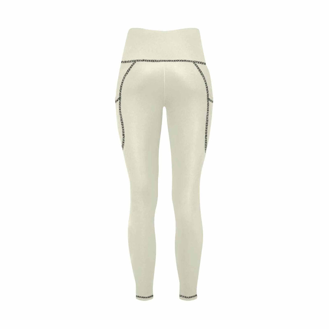 Womens Leggings with Pockets - Fitness Pants / Beige - Womens | Leggings