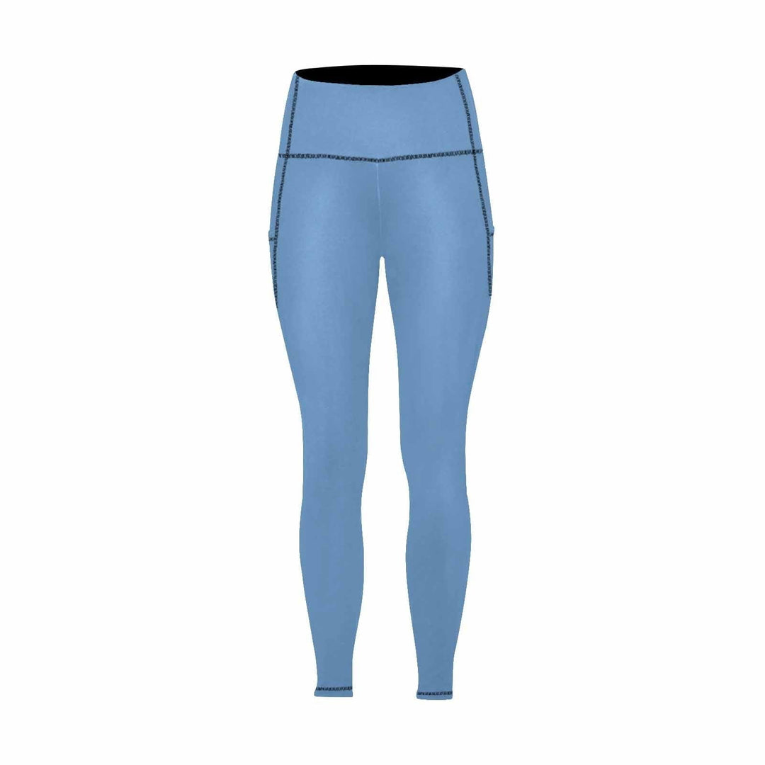 Womens Leggings with Pockets - Fitness Pants / Blue Gray - Womens | Leggings