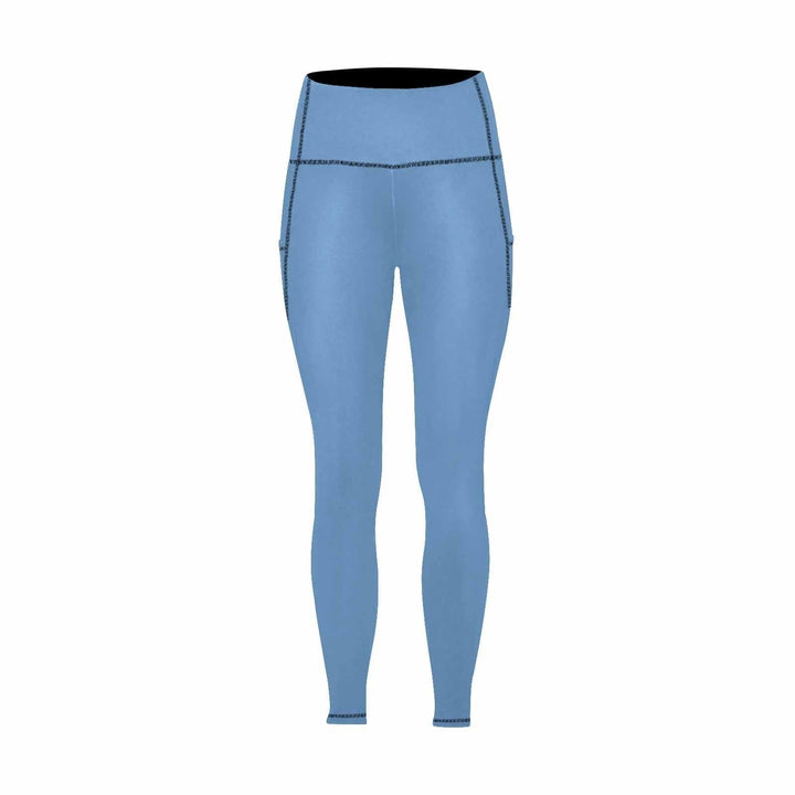 Womens Leggings with Pockets - Fitness Pants / Blue Gray - Womens | Leggings