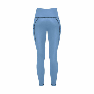 Womens Leggings With Pockets - Fitness Pants / Blue Gray - Womens | Leggings