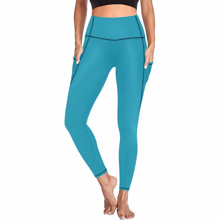 Womens Leggings with Pockets - Fitness Pants / Blue Green - Womens | Leggings