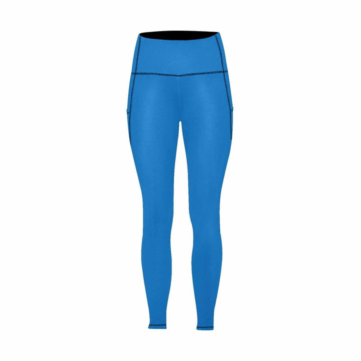 Womens Leggings with Pockets - Fitness Pants / Blue Grotto - Womens | Leggings