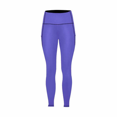 Womens Leggings With Pockets - Fitness Pants / Blue Iris - Womens | Leggings