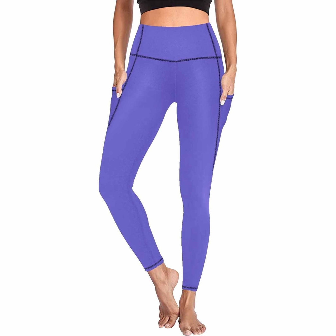 Womens Leggings with Pockets - Fitness Pants / Blue Iris - Womens | Leggings