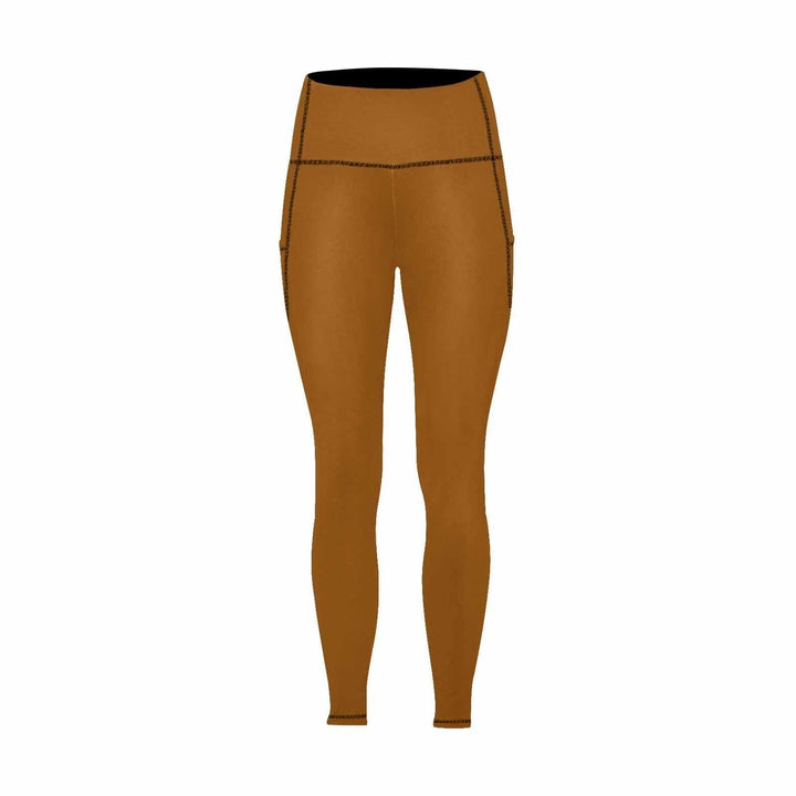 Womens Leggings with Pockets - Fitness Pants / Brown - Womens | Leggings