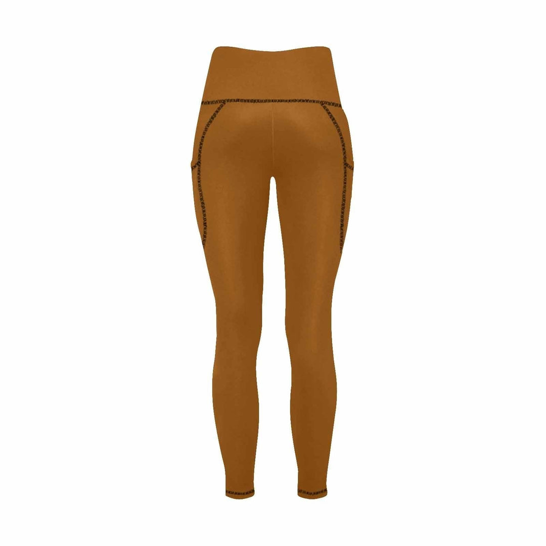 Womens Leggings with Pockets - Fitness Pants / Brown - Womens | Leggings