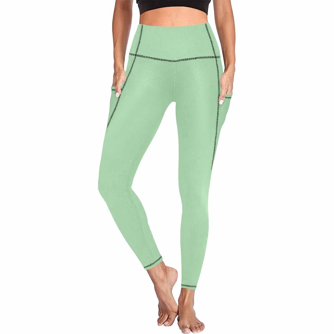 Womens Leggings with Pockets - Fitness Pants / Celadon Green - Womens | Leggings