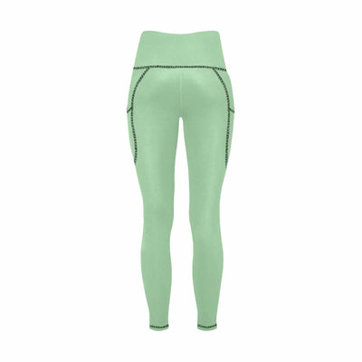 Womens Leggings With Pockets - Fitness Pants / Celadon Green - Womens | Leggings