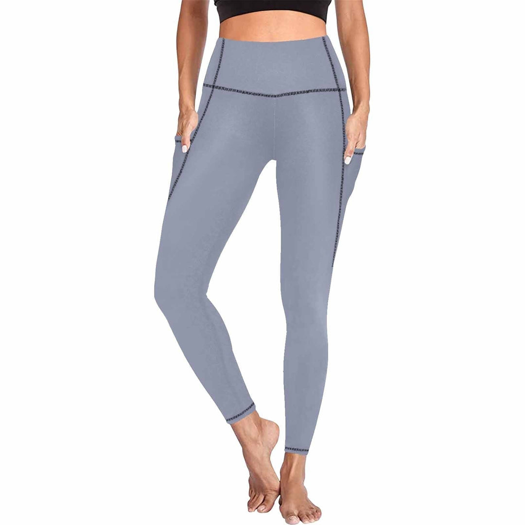 Womens Leggings with Pockets - Fitness Pants / Cool Gray - Womens | Leggings