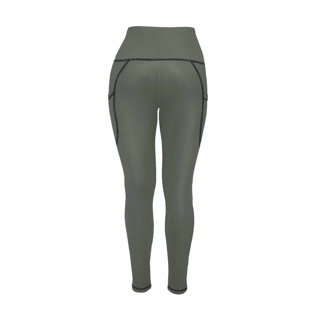 Womens Leggings with Pockets - Fitness Pants / Ebony Black - Womens | Leggings