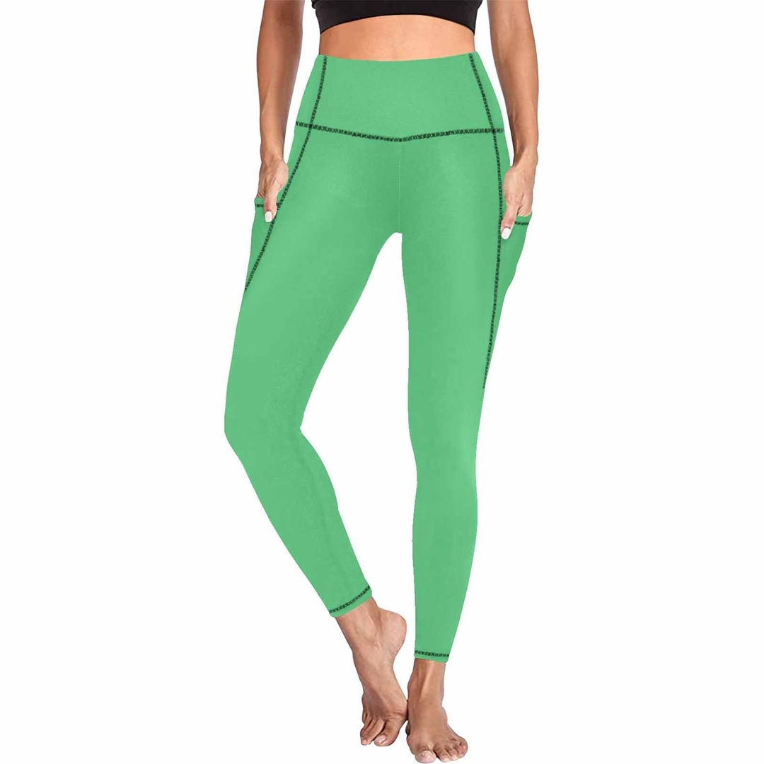 Womens Leggings with Pockets - Fitness Pants / Emerald Green - Womens | Leggings