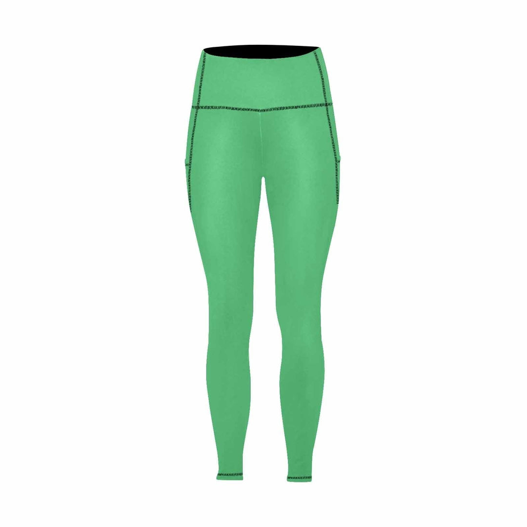 Womens Leggings with Pockets - Fitness Pants / Emerald Green - Womens | Leggings