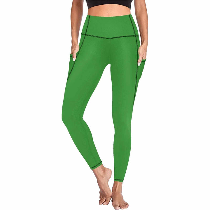 Womens Leggings with Pockets - Fitness Pants / Forest Green - Womens | Leggings