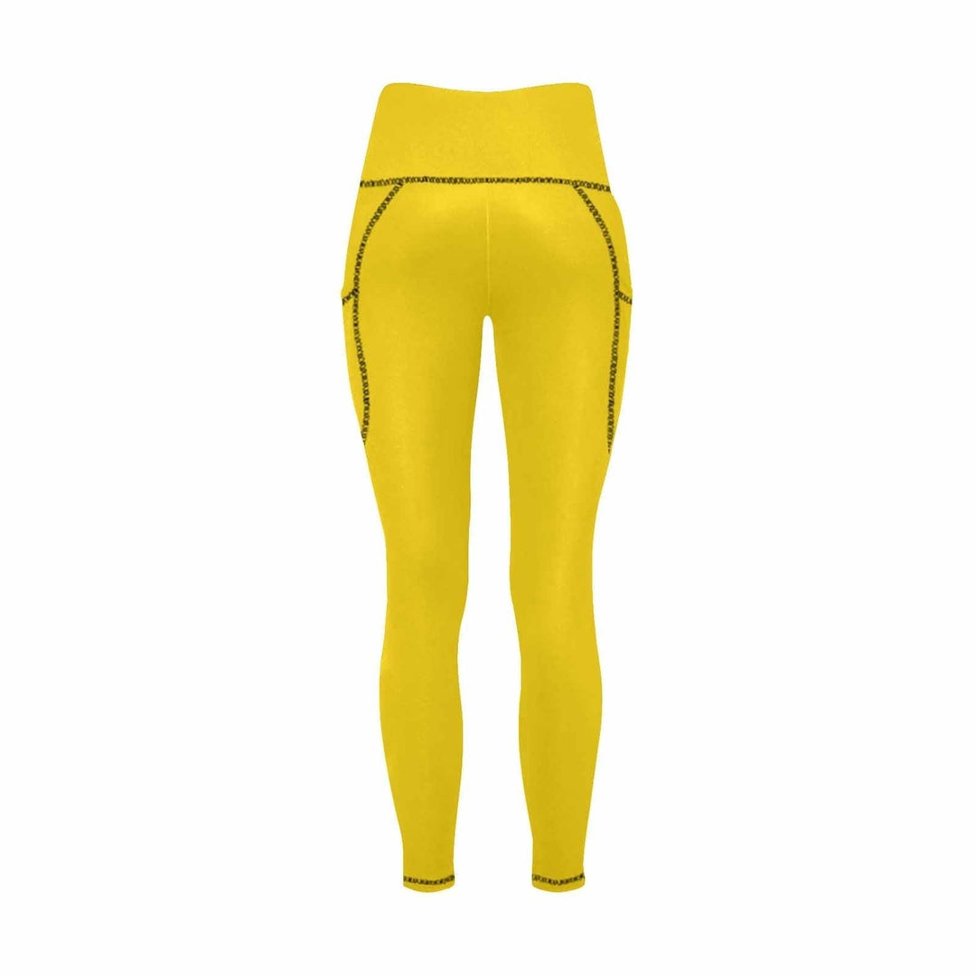 Womens Leggings with Pockets - Fitness Pants / Gold Yellow - Womens | Leggings