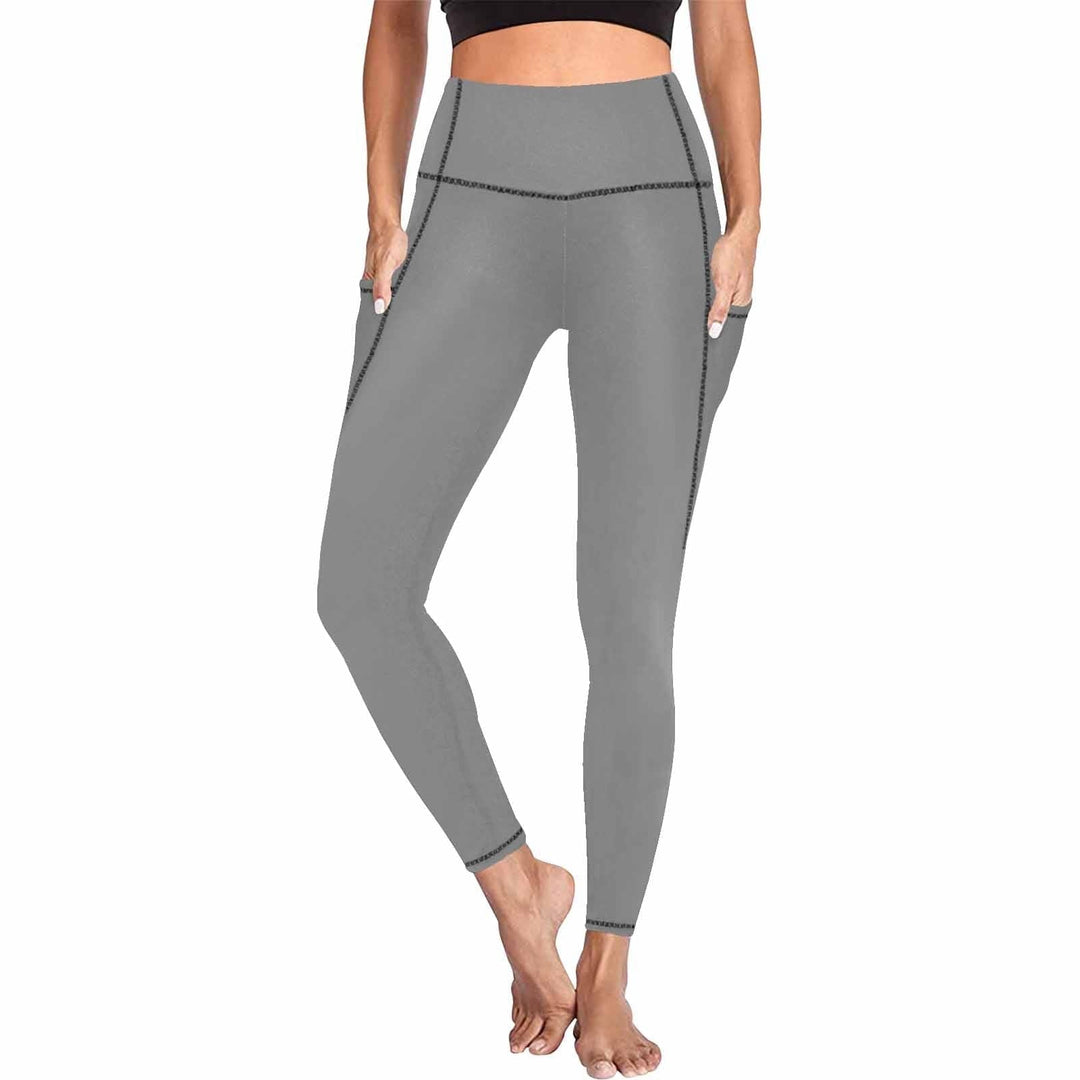 Womens Leggings with Pockets - Fitness Pants / Gray - Womens | Leggings