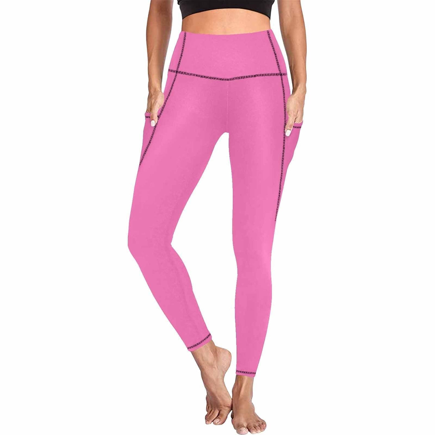 Womens Leggings With Pockets - Fitness Pants / Hot Pink - Womens | Leggings