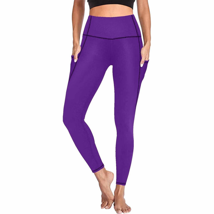 Womens Leggings with Pockets - Fitness Pants - Indigo Purple - Womens | Leggings