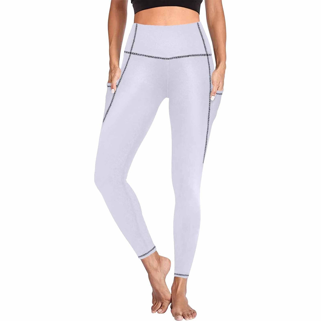 Womens Leggings with Pockets - Fitness Pants / Lavender Purple - Womens