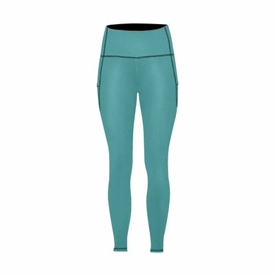 Womens Leggings With Pockets - Fitness Pants / Blue Green - Womens | Leggings
