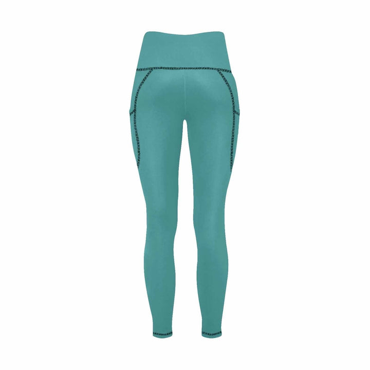 Womens Leggings with Pockets - Fitness Pants / Blue Green - Womens | Leggings