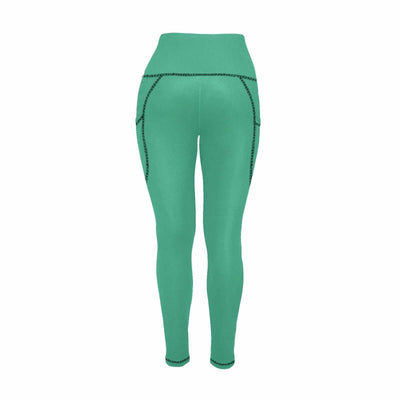 Womens Leggings With Pockets - Fitness Pants / Mint Green - Womens | Leggings