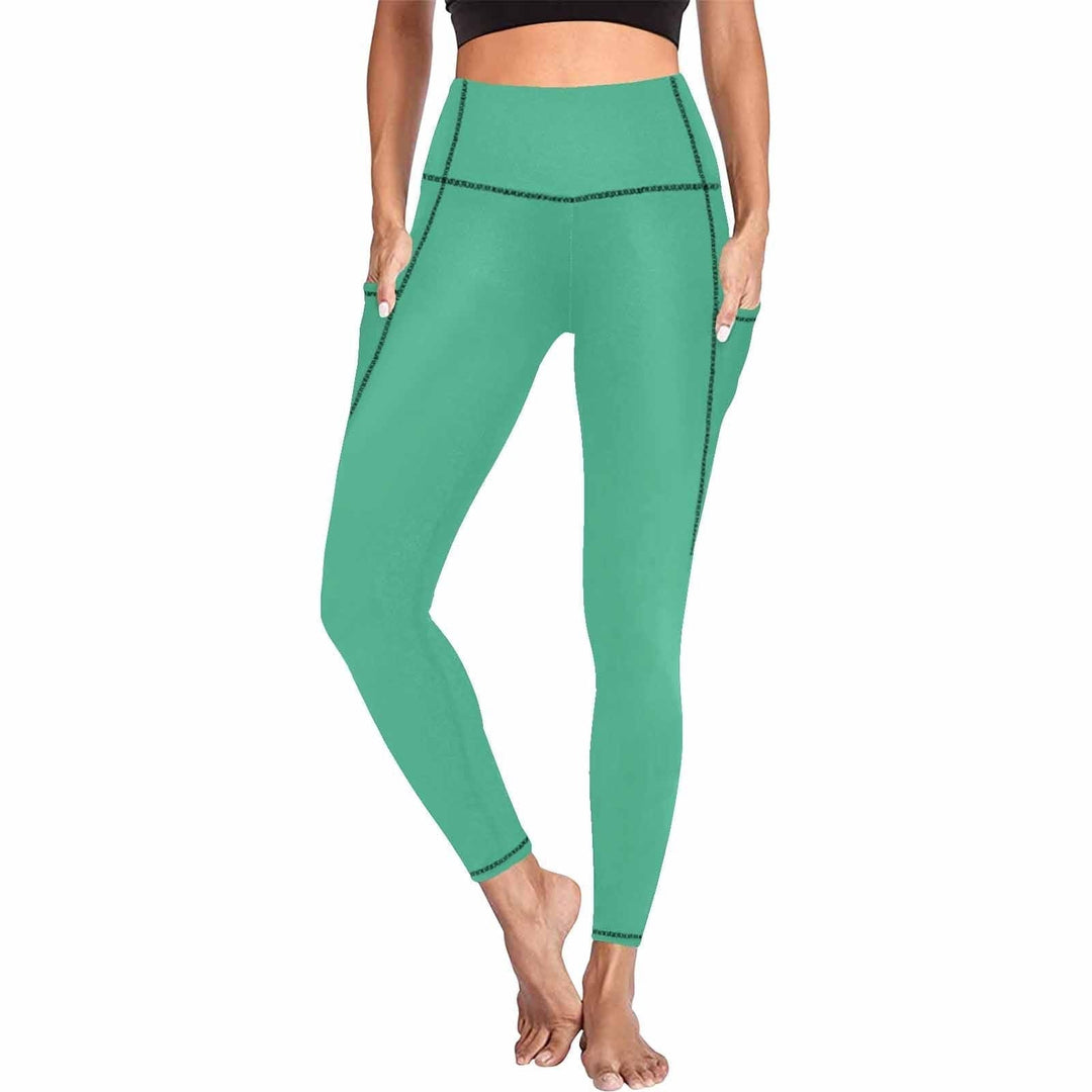 Womens Leggings with Pockets - Fitness Pants / Mint Green - Womens | Leggings