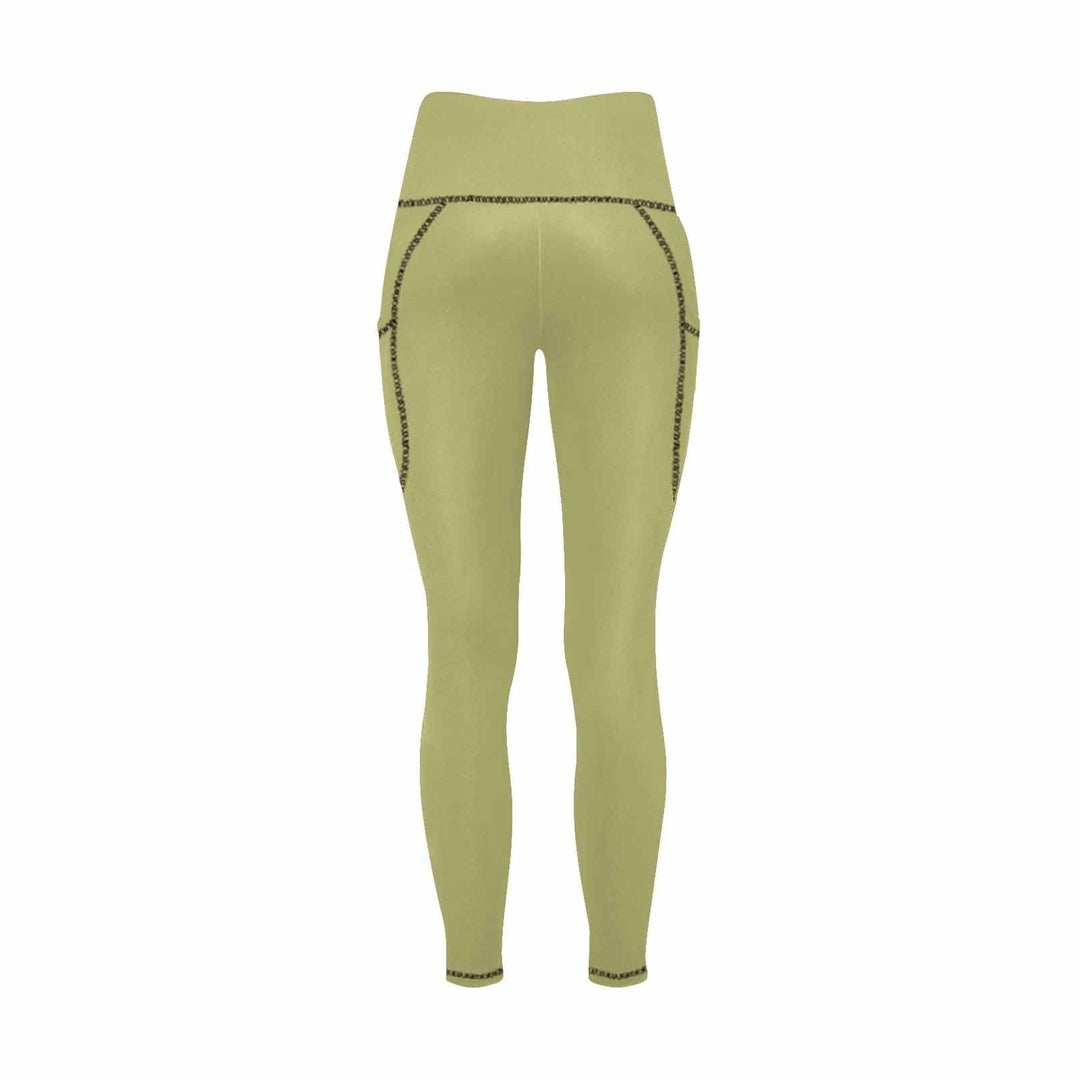 Womens Leggings with Pockets - Fitness Pants / Olive Green - Womens | Leggings