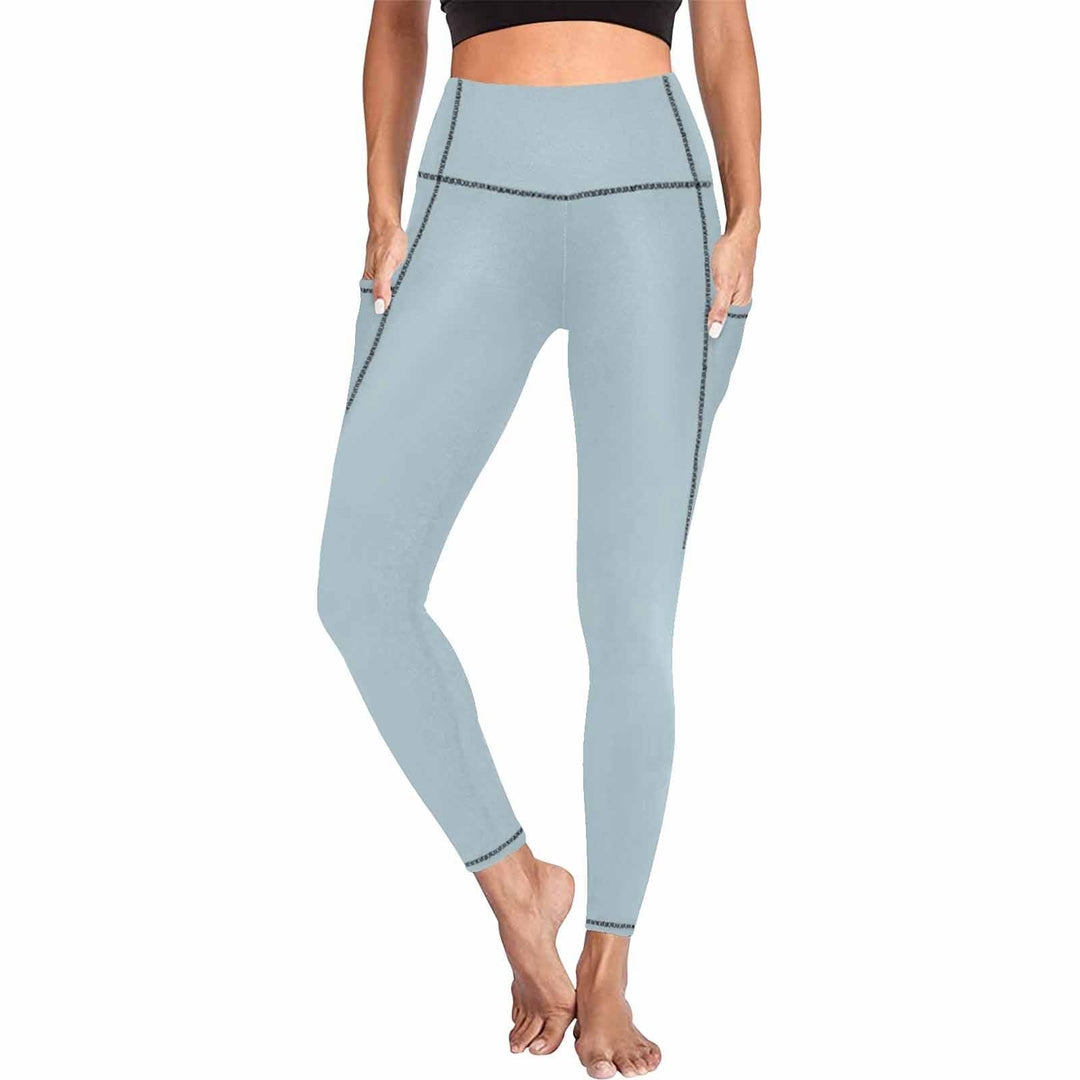 Womens Leggings with Pockets - Fitness Pants / Pastel Blue - Womens | Leggings