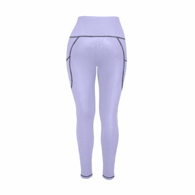 Womens Leggings With Pockets - Fitness Pants / Periwinkle Purple - Womens
