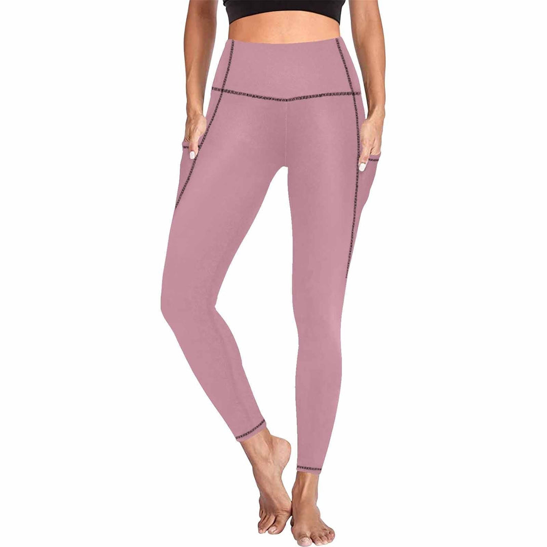 Womens Leggings with Pockets - Fitness Pants / Puce Red - Womens | Leggings