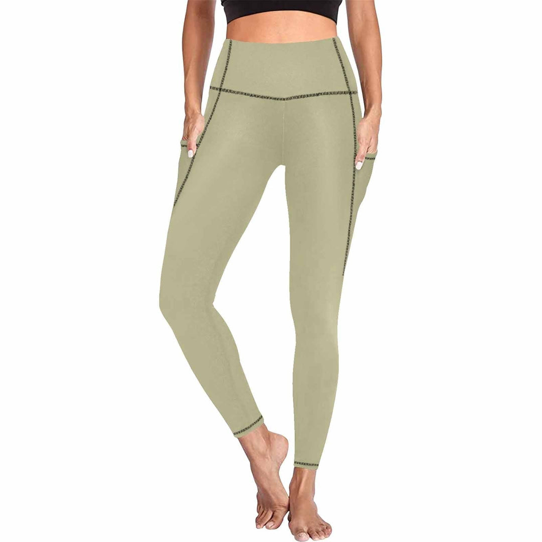 Womens Leggings with Pockets - Fitness Pants / Sage Green - Womens | Leggings