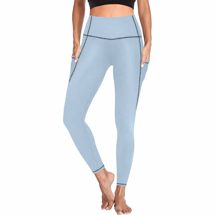 Womens Leggings with Pockets - Fitness Pants / Serenity Blue - Womens | Leggings