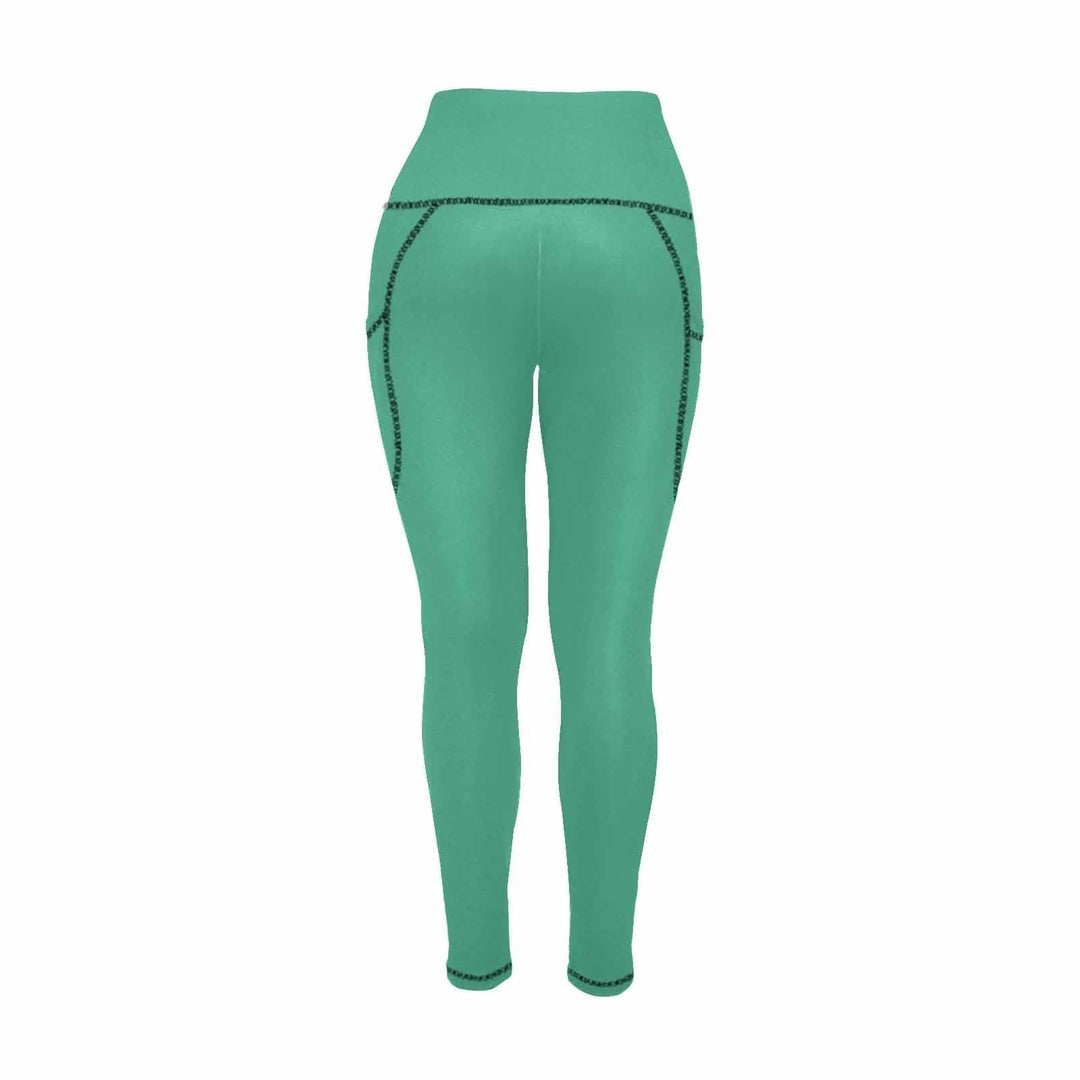 Womens Leggings with Pockets - Fitness Pants / Spearmint Green - Womens