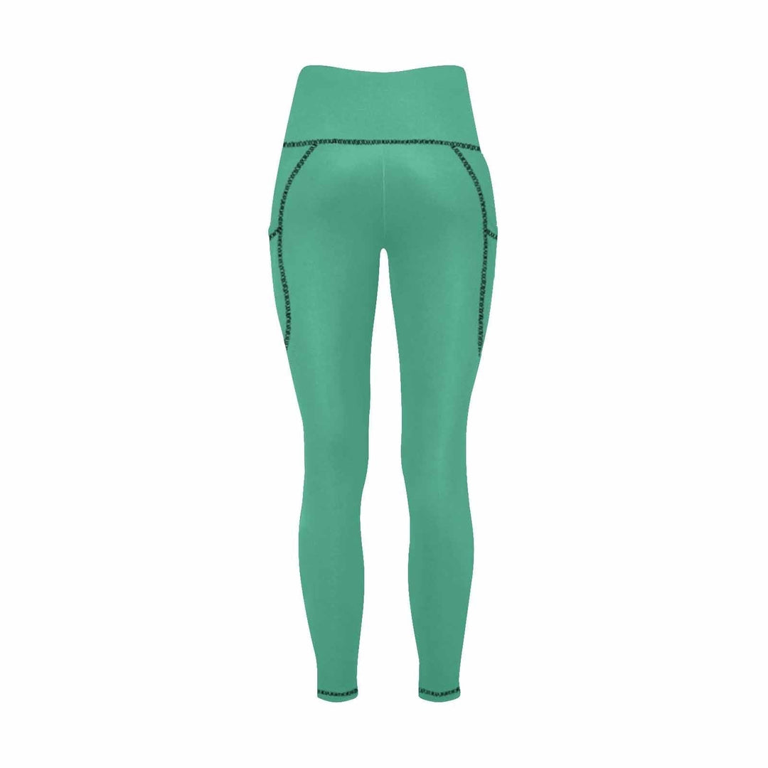 Womens Leggings with Pockets - Fitness Pants / Spearmint Green - Womens