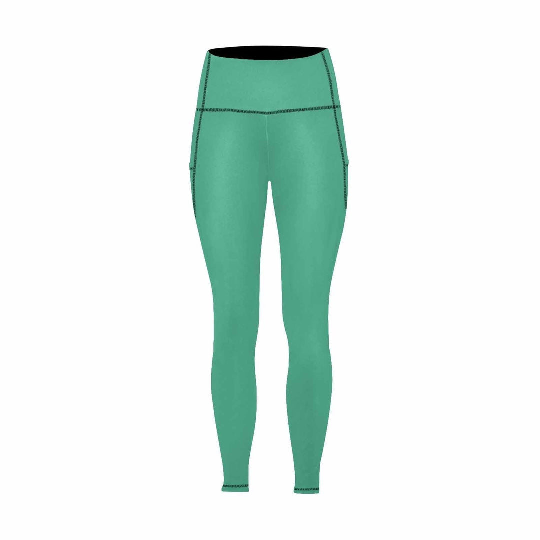 Womens Leggings with Pockets - Fitness Pants / Spearmint Green - Womens