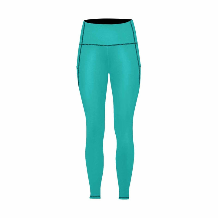 Womens Leggings with Pockets - Fitness Pants / Tiffany Blue - Womens | Leggings