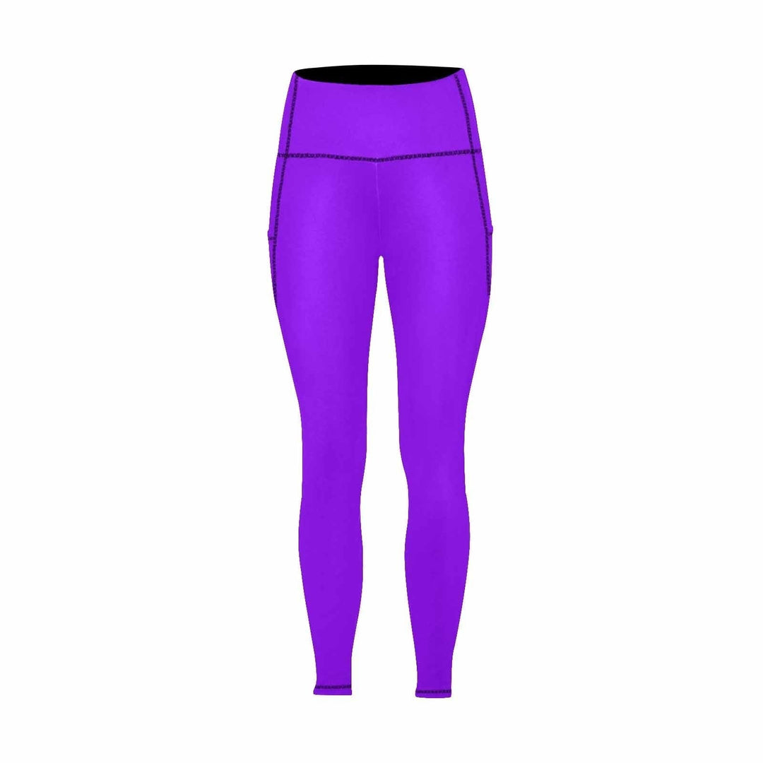 Womens Leggings with Pockets - Fitness Pants / Violet Purple - Womens/Leggings