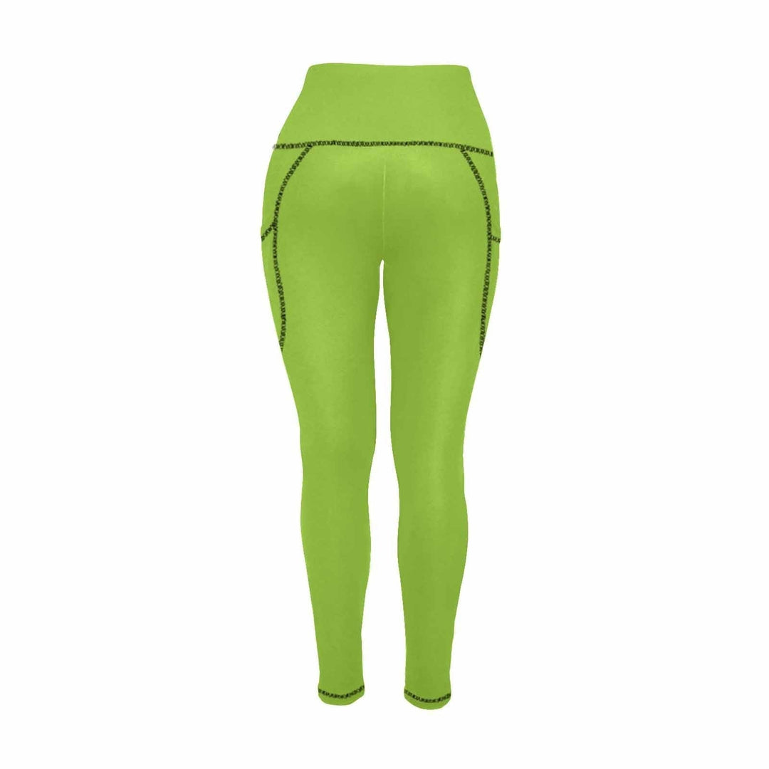 Womens Leggings with Pockets - Fitness Pants / Yellow Green - Womens | Leggings