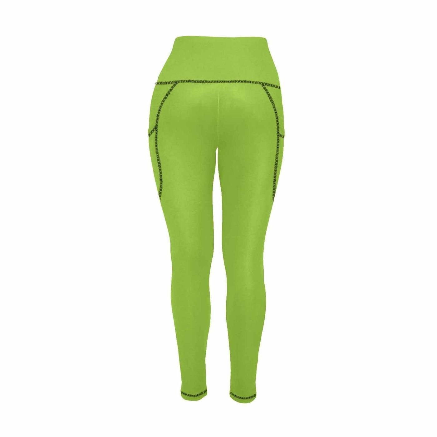 Womens Leggings With Pockets - Fitness Pants / Yellow Green - Womens | Leggings