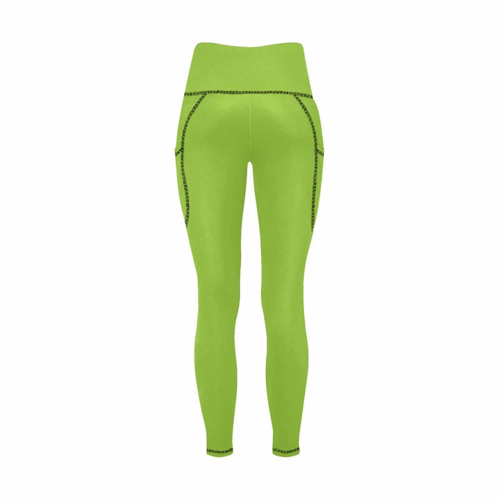 Womens Leggings with Pockets - Fitness Pants / Yellow Green - Womens | Leggings