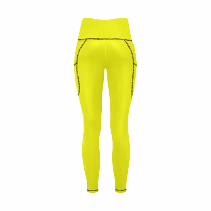 Womens Leggings with Pockets - Fitness Pants / Yellow - Womens | Leggings