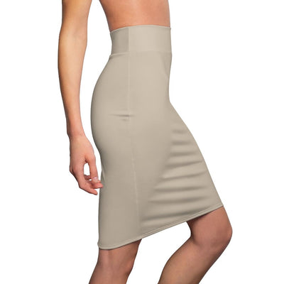 Womens Mini Skirt High Waisted Light Brown Pencil Skirt - Womens | Skirts