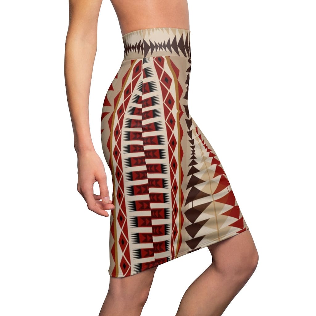 Womens Mini Skirt High Waisted Multi-brown Pencil Skirt - Womens | Skirts