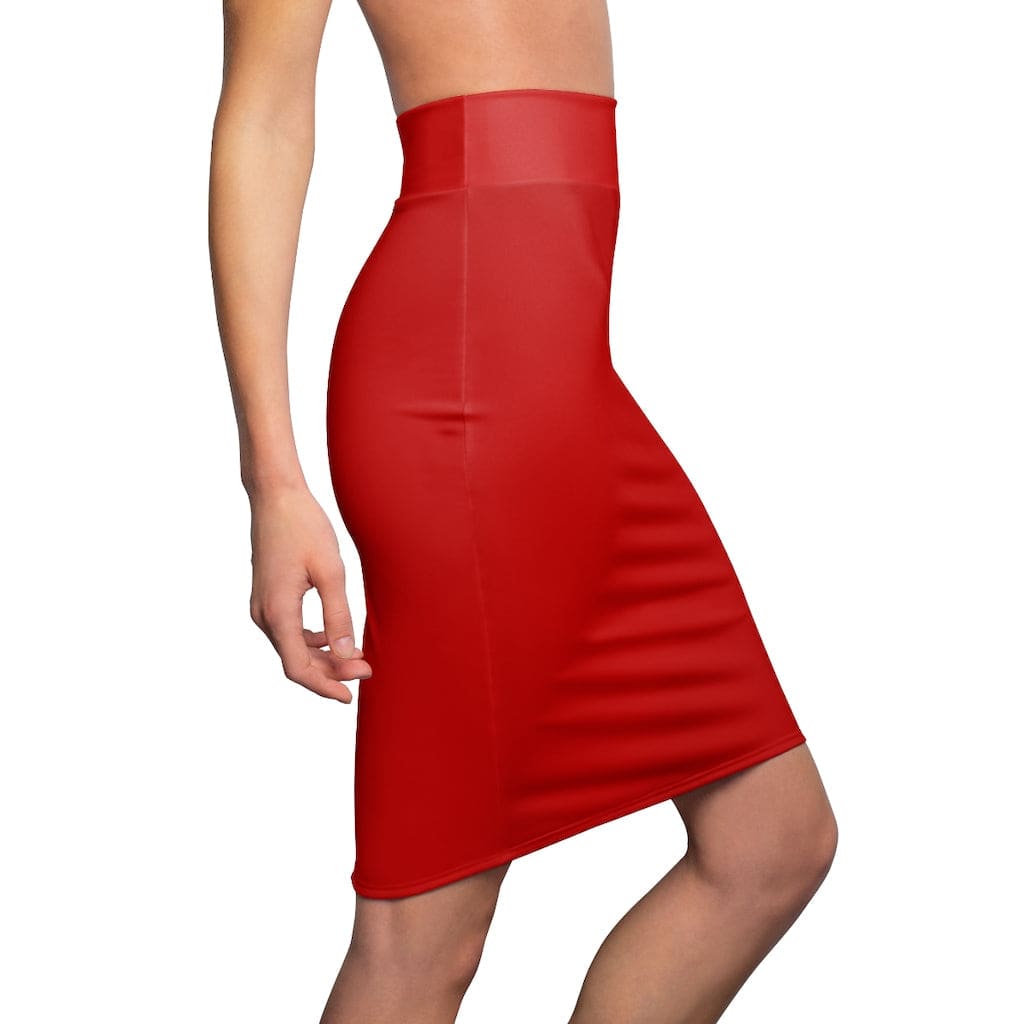Womens High Waisted Mini Pencil Skirt - Red - Womens | Skirts