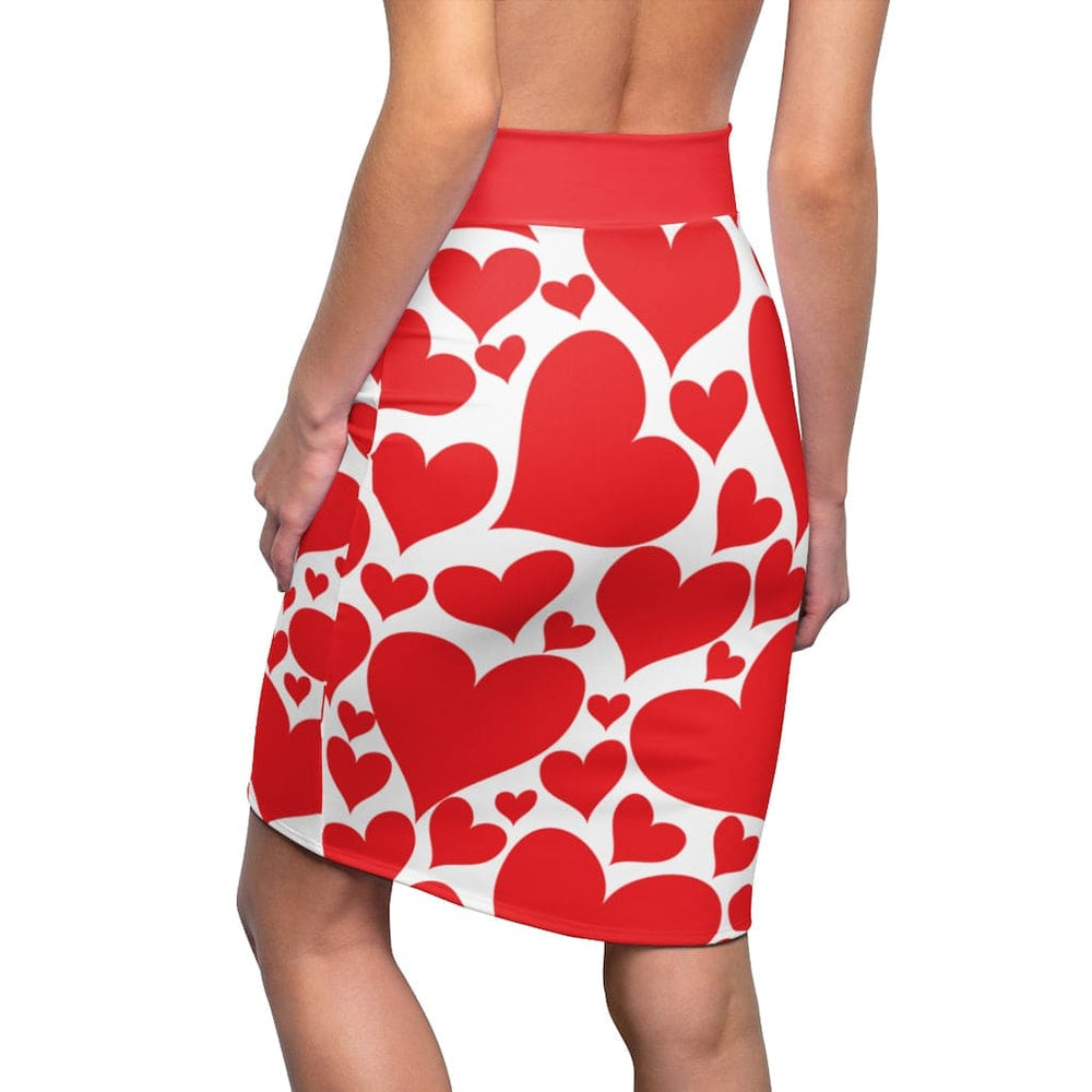 Womens Pencil Mini Skirt Love Red Hearts S867849 - Womens | Skirts