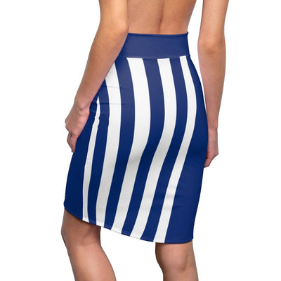 Womens Pencil Skirt Blue/white Stripe Stretch Mini S152393 - Womens | Skirts