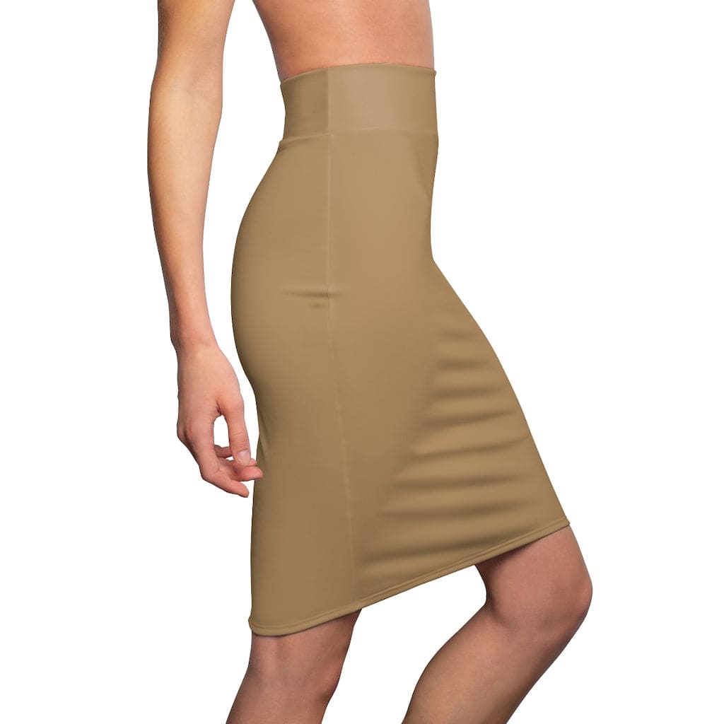 Womens Pencil Skirt Camel Brown Stretch Mini - Womens | Skirts